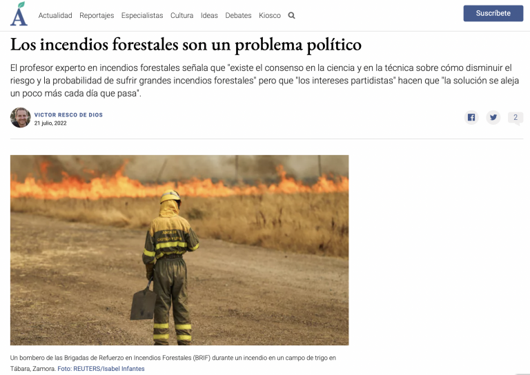 Los incendios forestales son un problema político