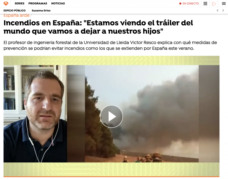 Incendios en España: «Estamos viendo el tráiler del mundo que vamos a dejar a nuestros hijos»