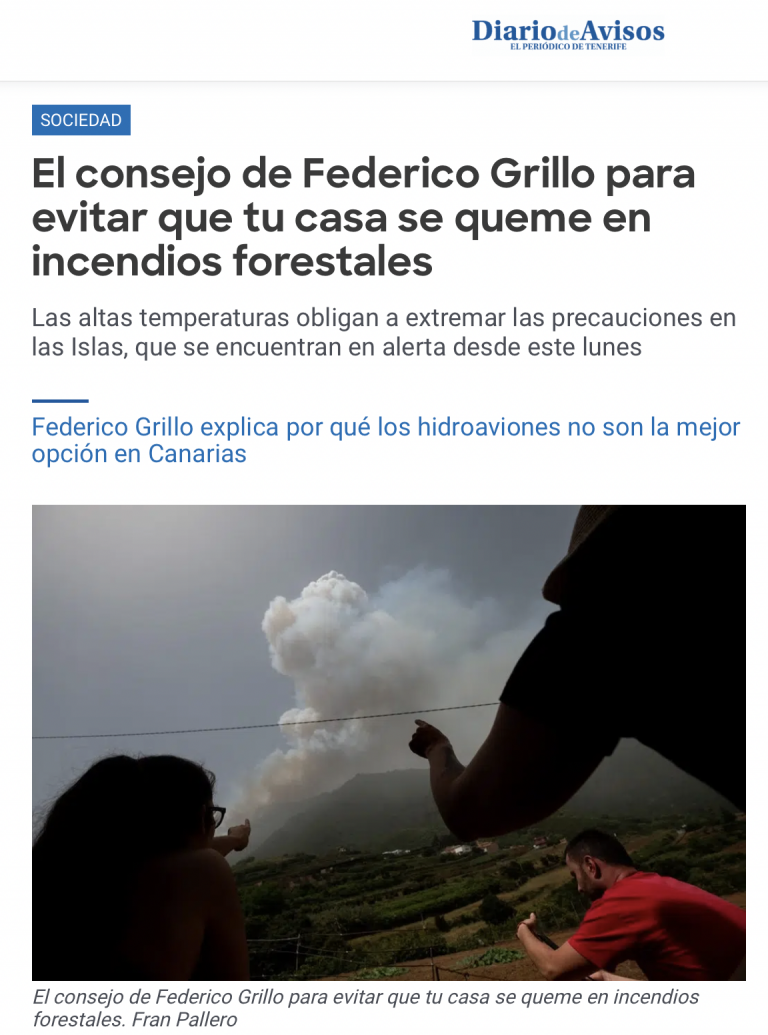 El consejo de Federico Grillo para evitar que tu casa se queme en incendios forestales