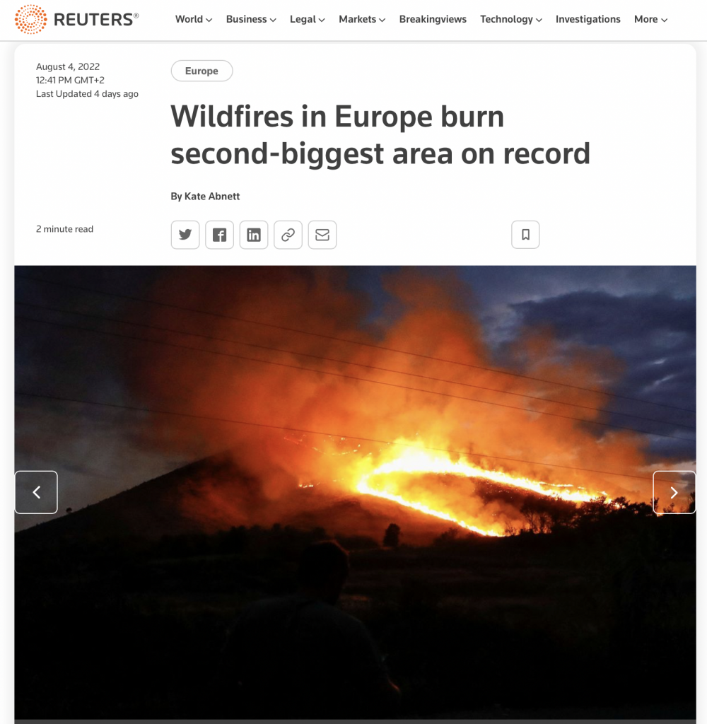 Wildfires in Europe burn secondbiggest area on record masterFUEGO